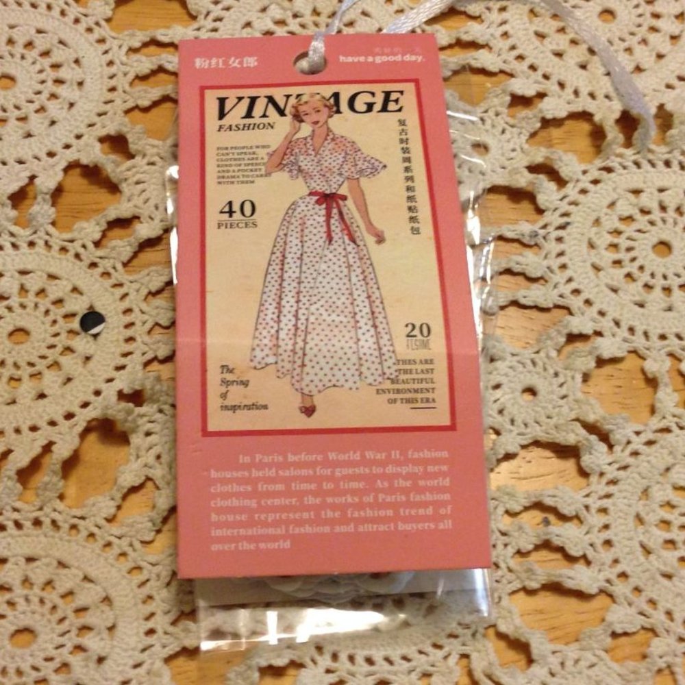 Fashion stickers, vintage styles, Paris fashions